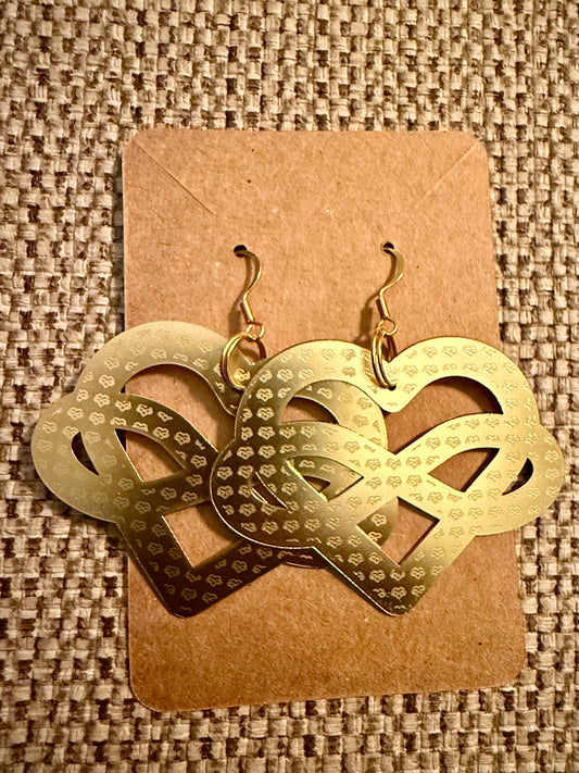 Handcrafted Brass Infinity Heart Earrings