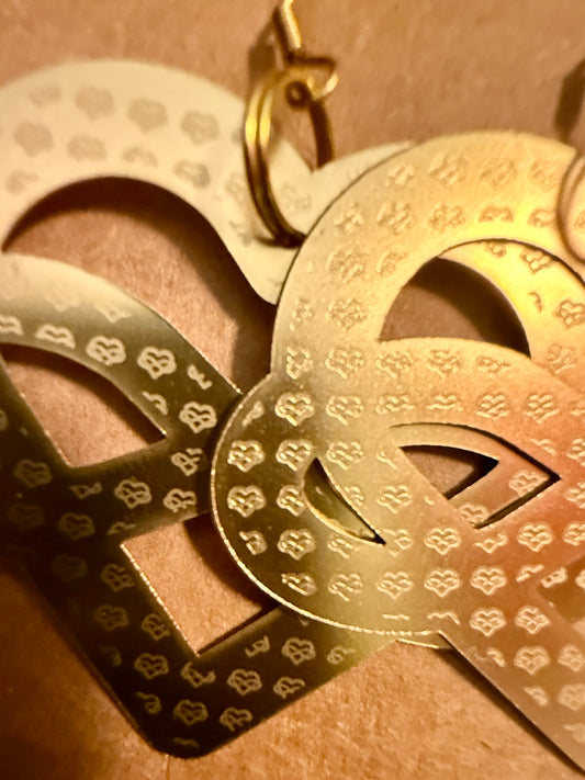 Handcrafted Brass Infinity Heart Earrings