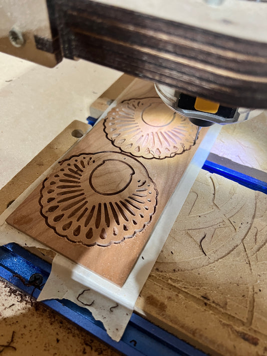 Cherry Wood Seashell Earrings