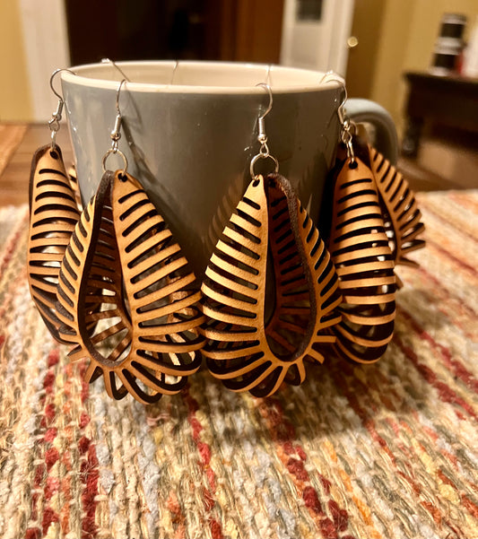 Dangle Teardrop Leather Earrings. Leather Earrings, Large Leather Earrings