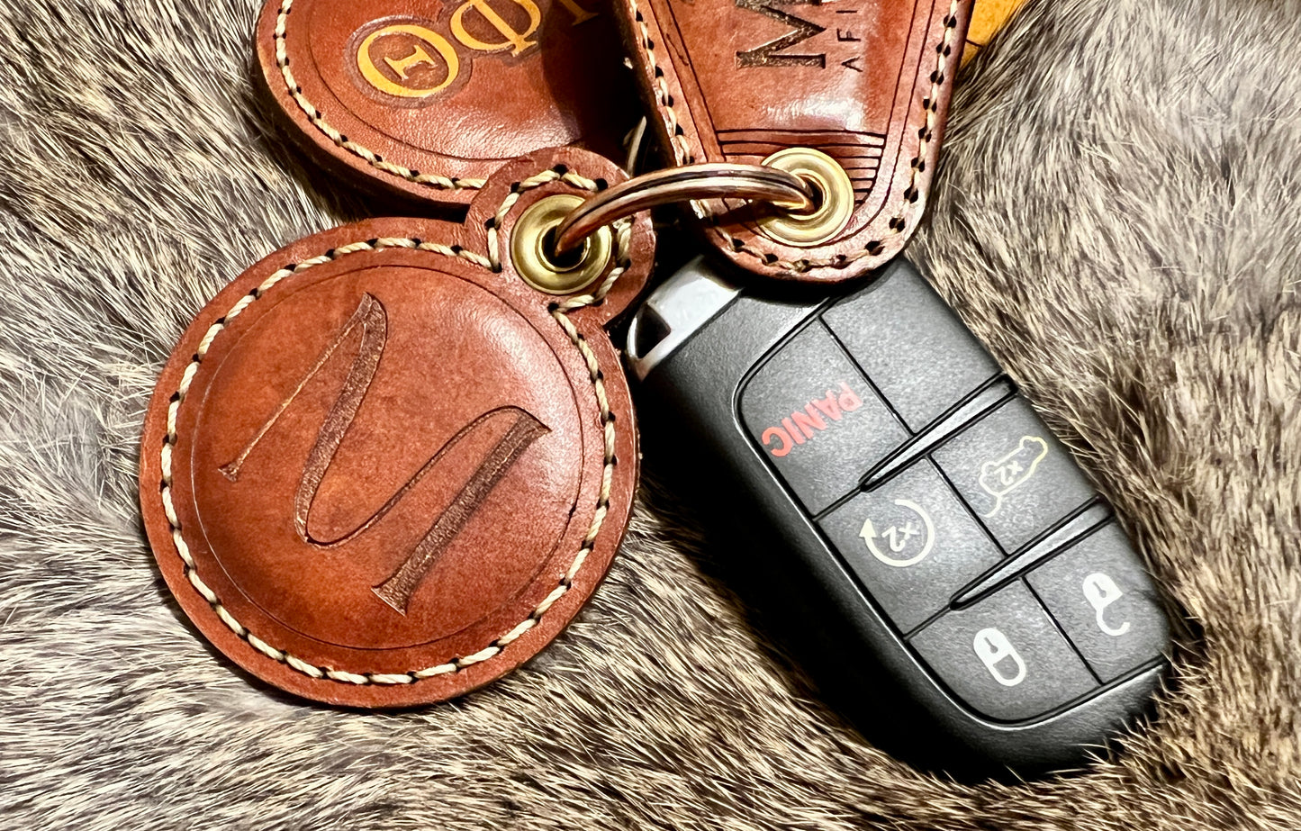 Symbolic Leather Keychain
