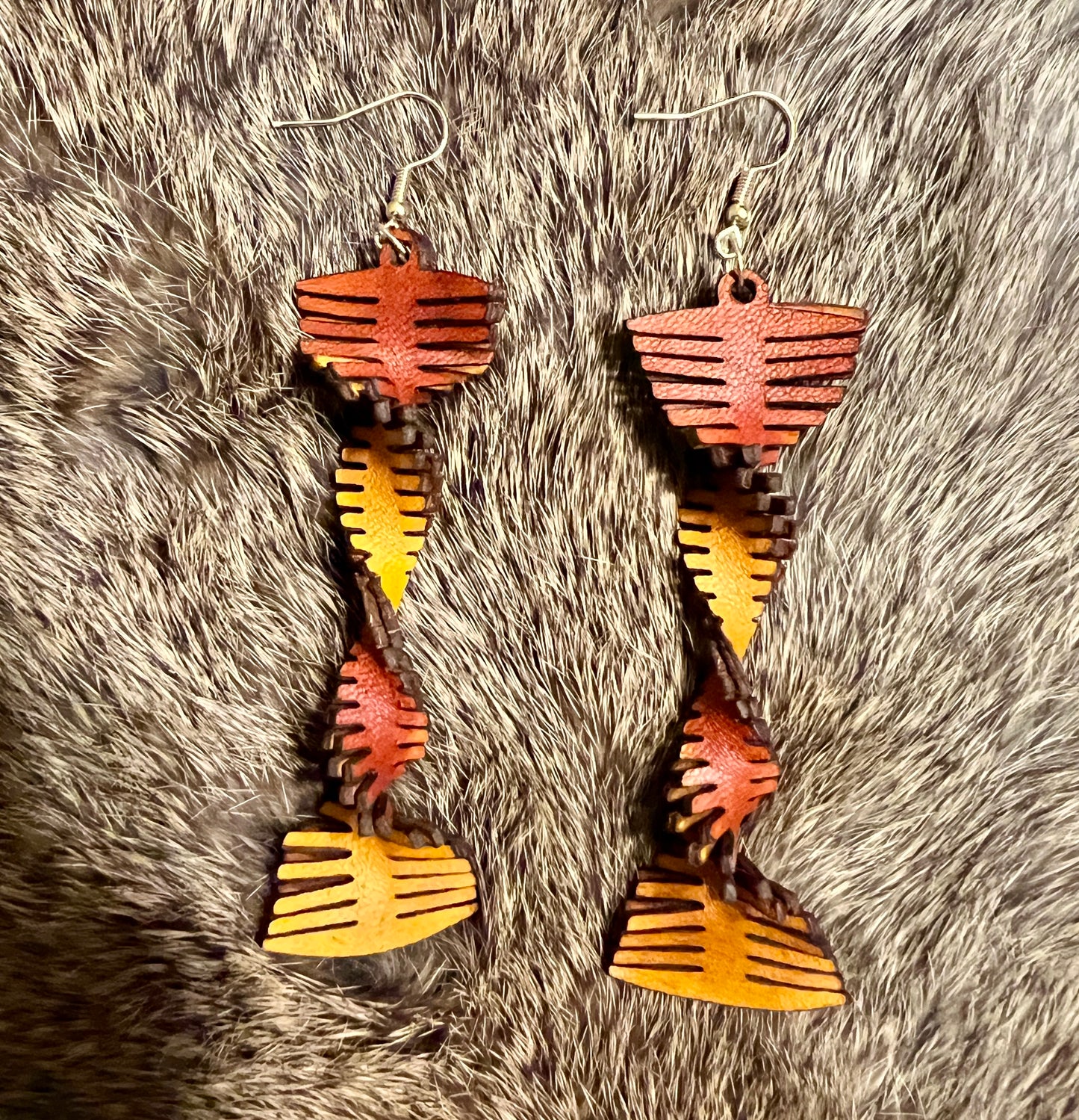 Leather Spiral Sheepskin Earrings